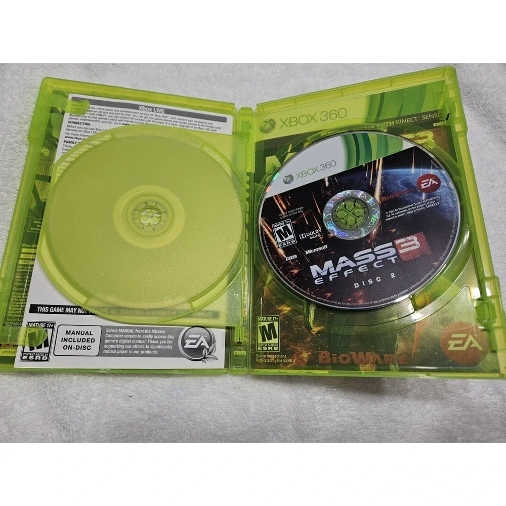 Mass Effect 3 - Microsoft‎ Xbox 360 Game No Manual. Includes Both Discs